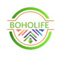 Boholife's round shape logo, green and orange